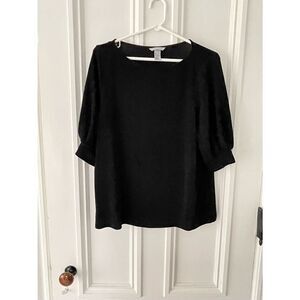 H&M black puff sleeve blouse L